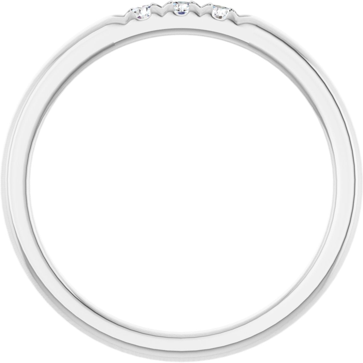 French-Set Three-Stone Anniversary Band