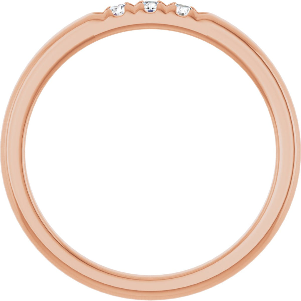 French-Set Three-Stone Anniversary Band