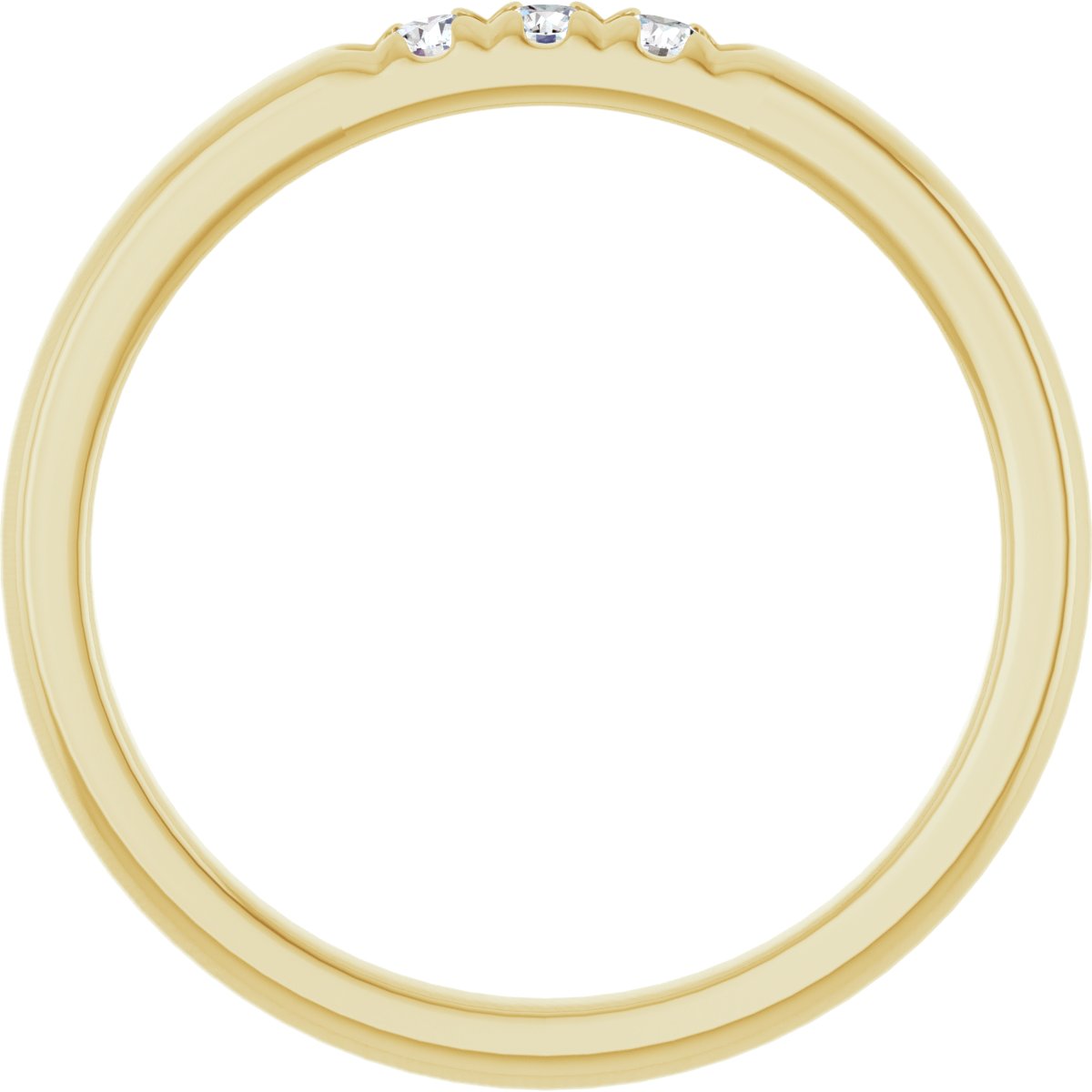 French-Set Three-Stone Anniversary Band