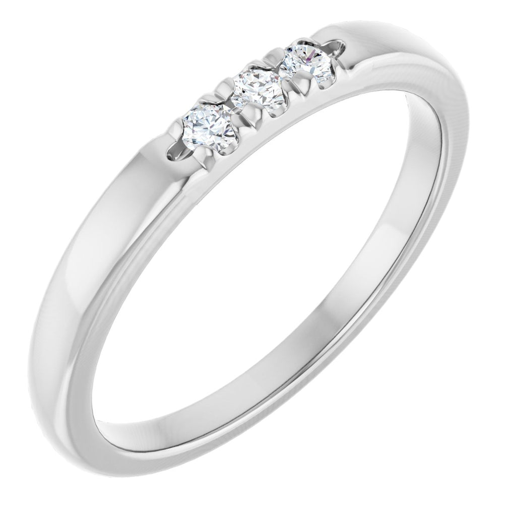 French-Set Three-Stone Anniversary Band