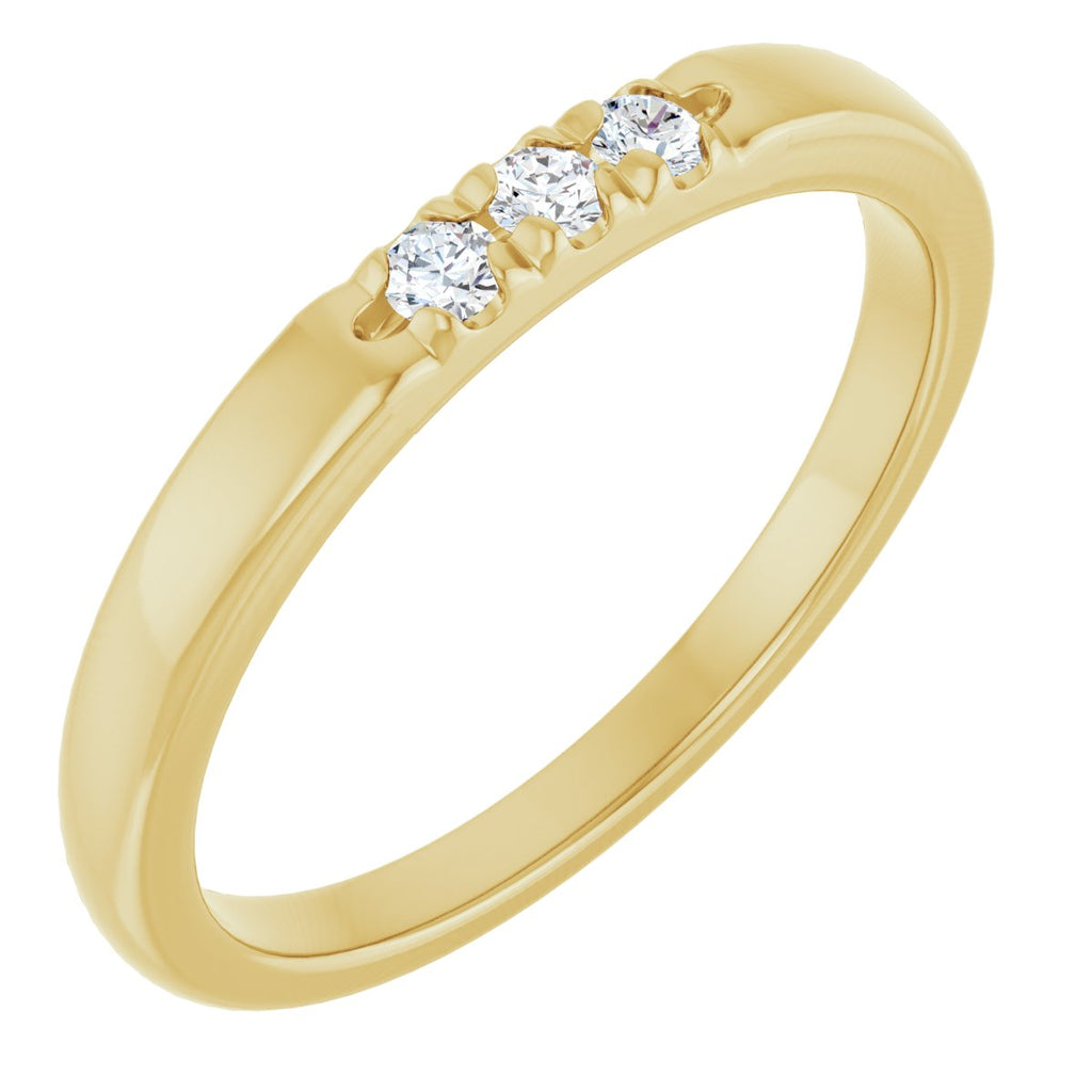 French-Set Three-Stone Anniversary Band