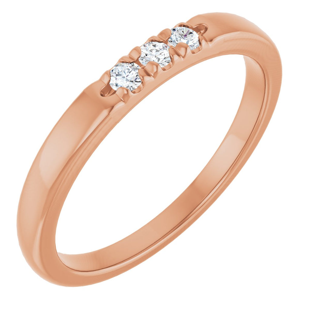 French-Set Three-Stone Anniversary Band