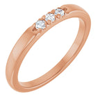 French-Set Three-Stone Anniversary Band