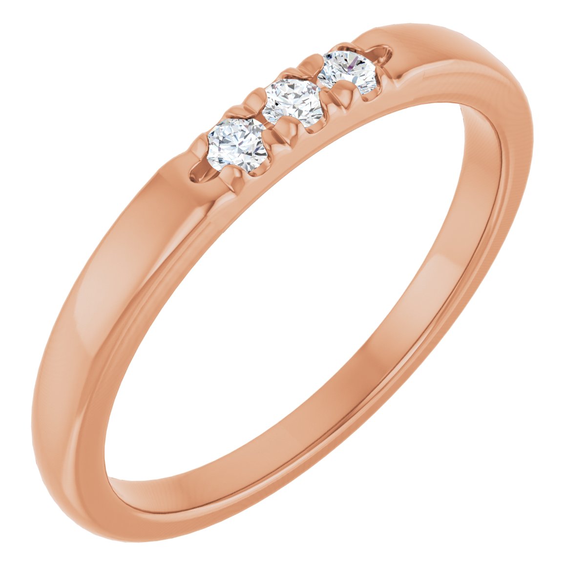 French-Set Three-Stone Anniversary Band