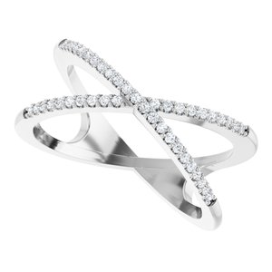 Accented Criss-Cross Ring