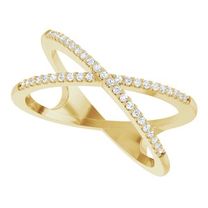 Accented Criss-Cross Ring
