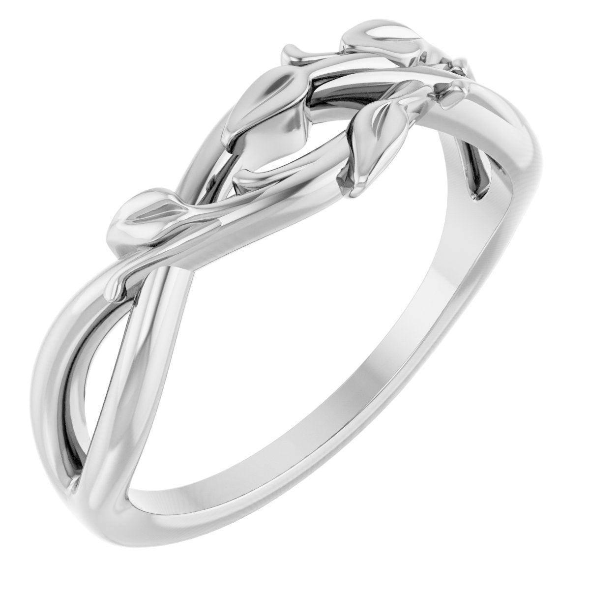 Intertwined Leaf Ring