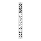 Milgrain Edge Sculptural Flat Band with Bead Blast Finish