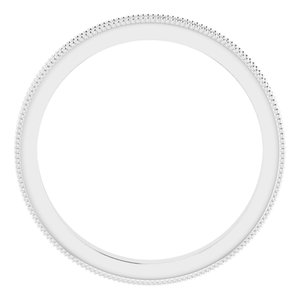 Milgrain Edge Sculptural Flat Band with Bead Blast Finish