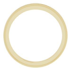 Milgrain Edge Sculptural Flat Band with Bead Blast Finish