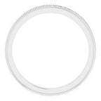 Milgrain Edge Sculptural Flat Band with Bead Blast Finish