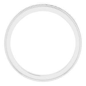 Milgrain Edge Sculptural Flat Band with Bead Blast Finish