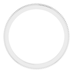 Milgrain Edge Sculptural Flat Band with Bead Blast Finish