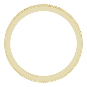 Milgrain Edge Sculptural Flat Band with Bead Blast Finish
