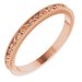 Milgrain Edge Sculptural Flat Band with Bead Blast Finish