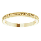 Milgrain Edge Sculptural Flat Band with Bead Blast Finish