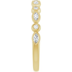 Bezel-Set Multi-Shape Anniversary Band
