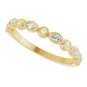 Bezel-Set Multi-Shape Anniversary Band