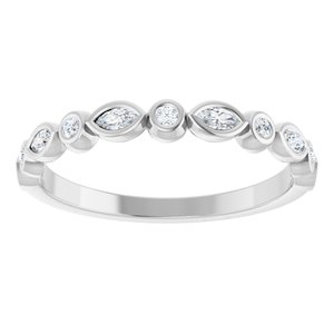 Bezel-Set Multi-Shape Anniversary Band