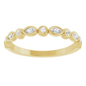 Bezel-Set Multi-Shape Anniversary Band