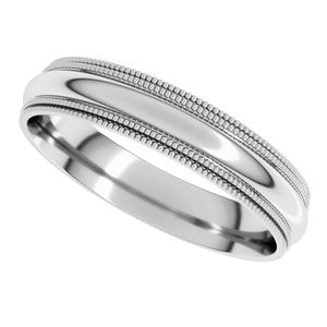 Double Milgrain Comfort-Fit Half Round Band