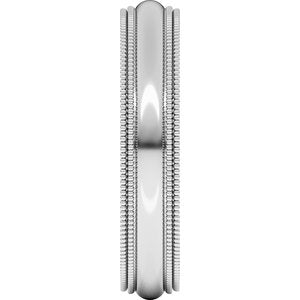 Double Milgrain Comfort-Fit Half Round Band