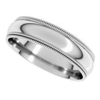 Double Milgrain Comfort-Fit Half Round Band