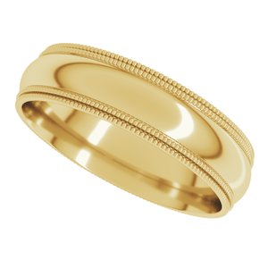 Double Milgrain Comfort-Fit Half Round Band