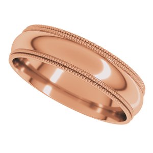 Double Milgrain Comfort-Fit Half Round Band