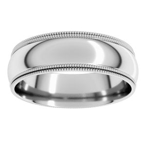 Double Milgrain Comfort-Fit Half Round Band