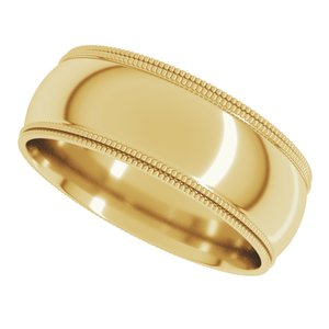 Double Milgrain Comfort-Fit Half Round Band