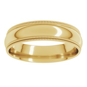 Double Milgrain Comfort-Fit Half Round Band