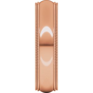 Double Milgrain Comfort-Fit Half Round Band