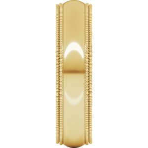 Double Milgrain Comfort-Fit Half Round Band