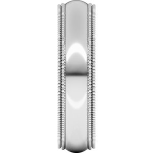 Double Milgrain Comfort-Fit Half Round Band