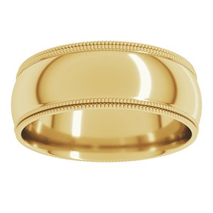 Double Milgrain Comfort-Fit Half Round Band