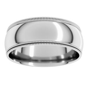 Double Milgrain Comfort-Fit Half Round Band