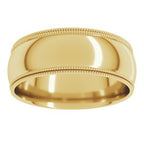 Double Milgrain Comfort-Fit Half Round Band