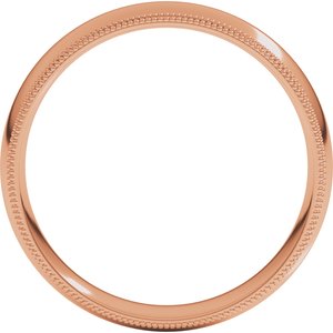 Double Milgrain Comfort-Fit Half Round Band