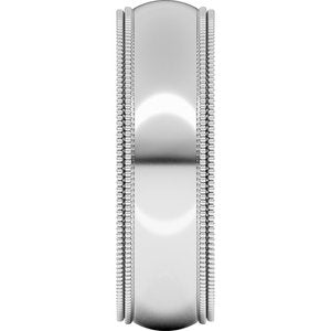 Double Milgrain Comfort-Fit Half Round Band