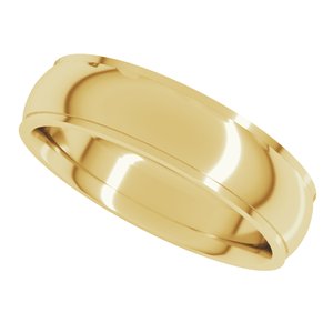Stepped-Edge Comfort-Fit Half Round Band