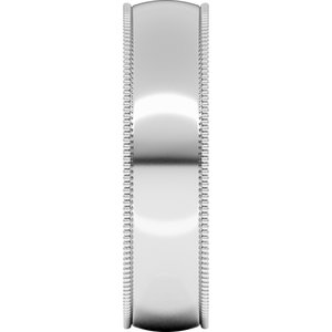 Lightweight Milgrain Half Round Band