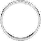 Lightweight Milgrain Half Round Band