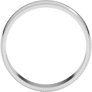 Lightweight Milgrain Half Round Band