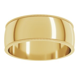 Lightweight Milgrain Half Round Band