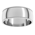 Lightweight Milgrain Half Round Band