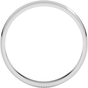 Lightweight Milgrain Half Round Band