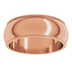 Milgrain Half Round Band