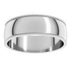 Lightweight Milgrain Half Round Band