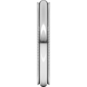 Lightweight Milgrain Comfort-Fit Half Round Band